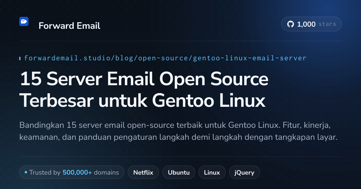 15 Server Email Open Source Terbesar untuk Gentoo Linux 2026