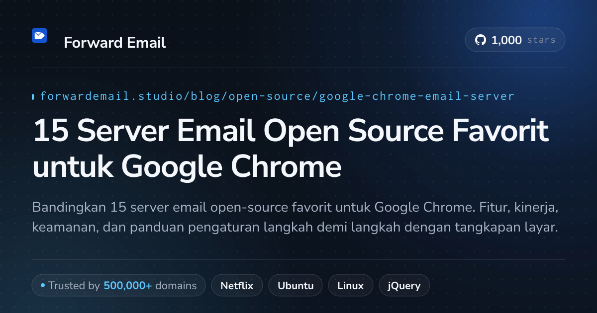 15 Server Email Open Source Favorit untuk Google Chrome 2026