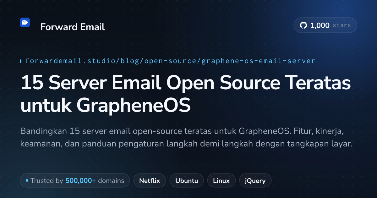 15 Server Email Open Source Teratas untuk GrapheneOS 2026