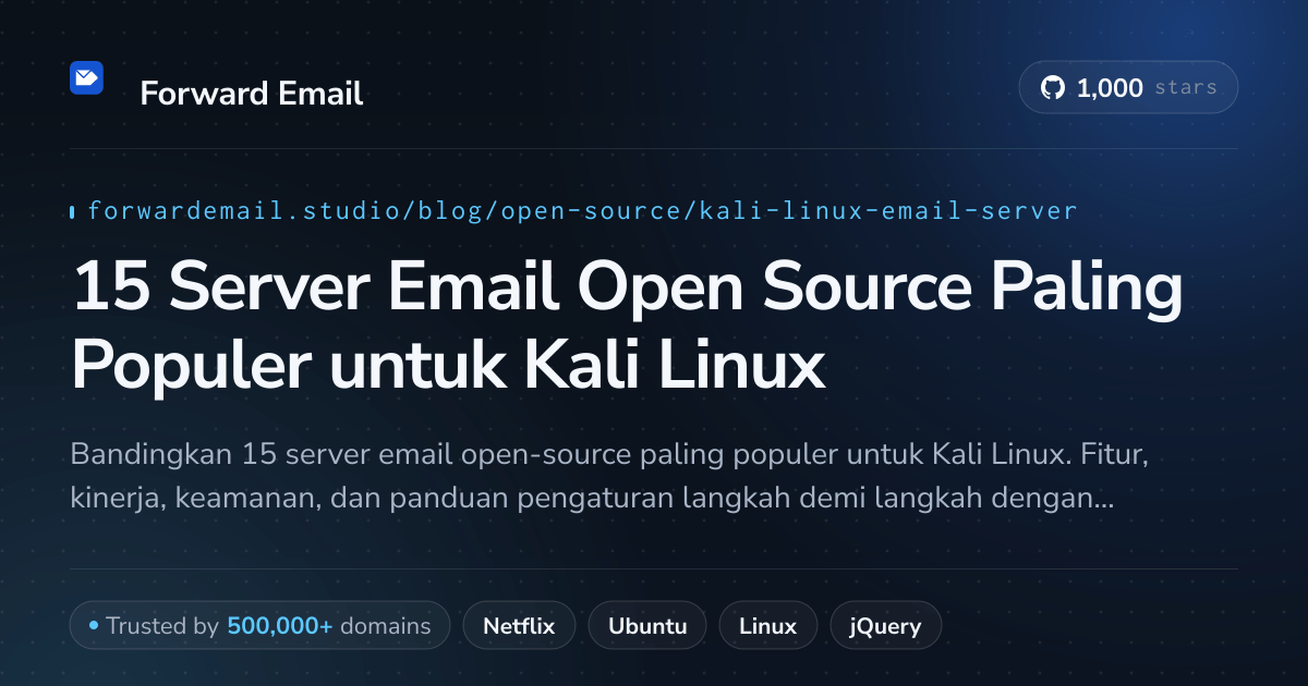 15 Server Email Open Source Paling Populer untuk Kali Linux 2026