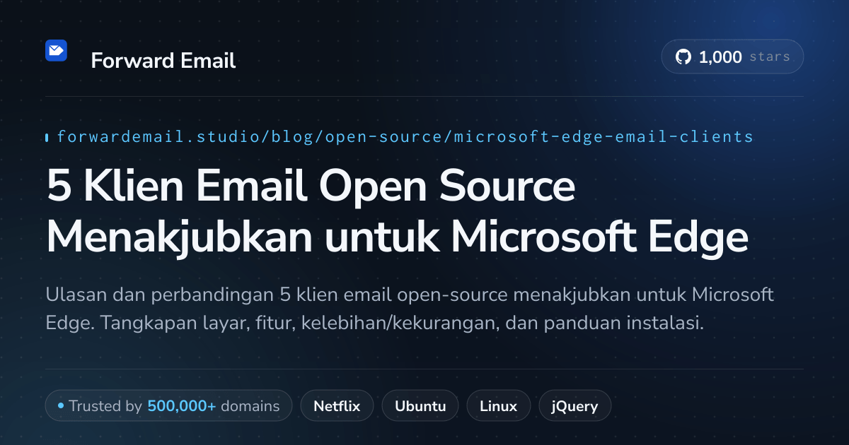 5 Klien Email Open Source Menakjubkan untuk Microsoft Edge 2026