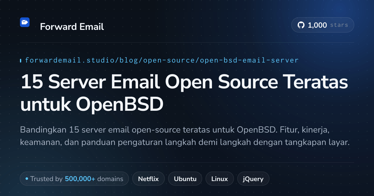 15 Server Email Open Source Teratas untuk OpenBSD 2026