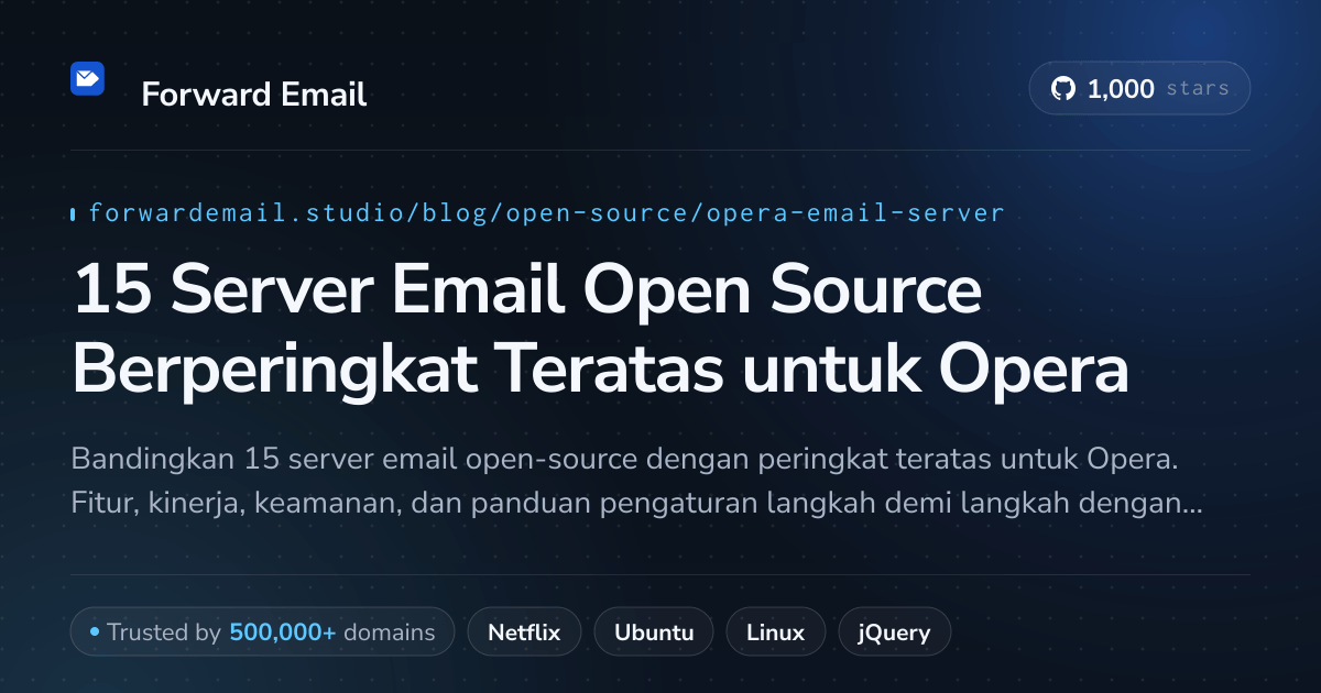 15 Server Email Open Source Berperingkat Teratas untuk Opera 2026