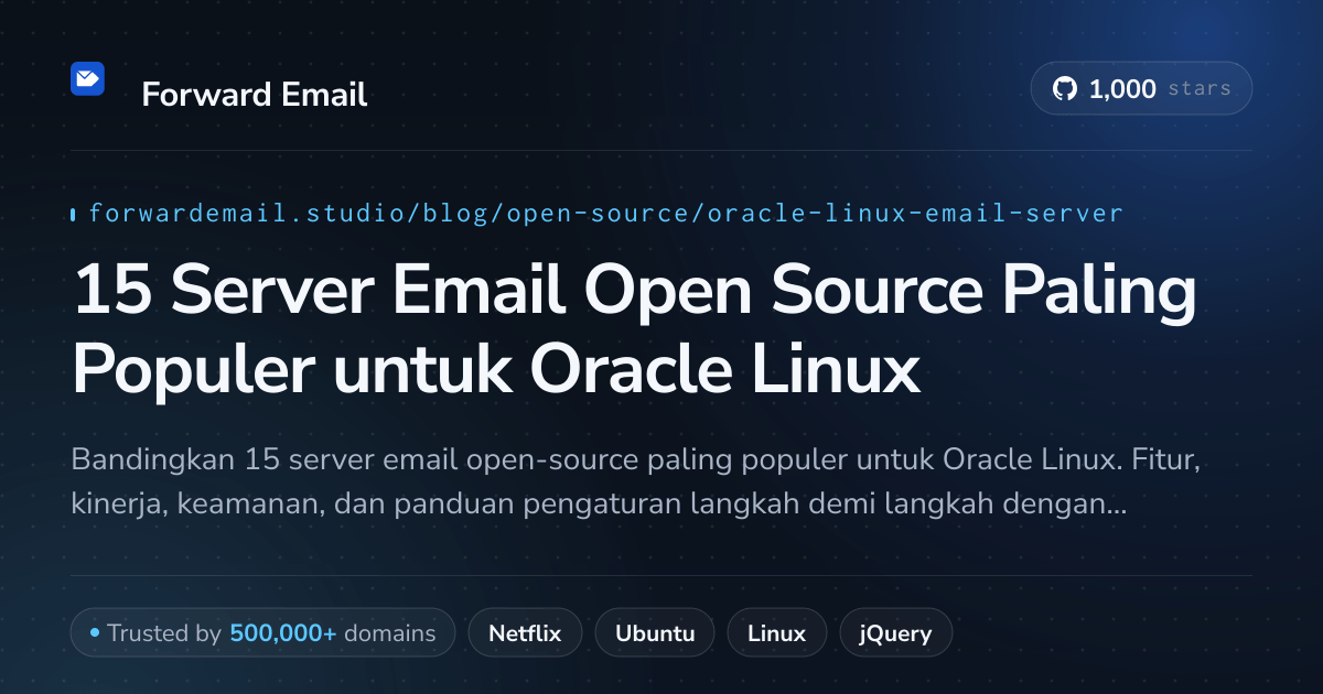15 Server Email Open Source Paling Populer untuk Oracle Linux 2026