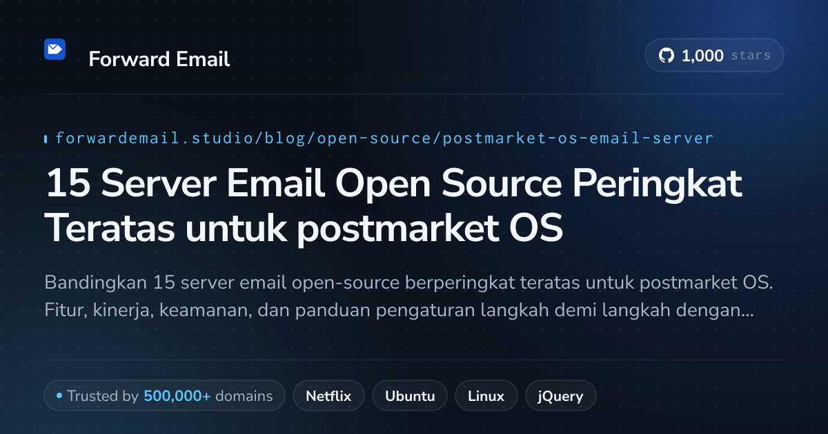 15 Server Email Open Source Peringkat Teratas untuk postmarket OS 2026