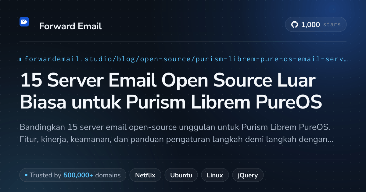 15 Server Email Open Source Luar Biasa untuk Purism Librem PureOS 2026