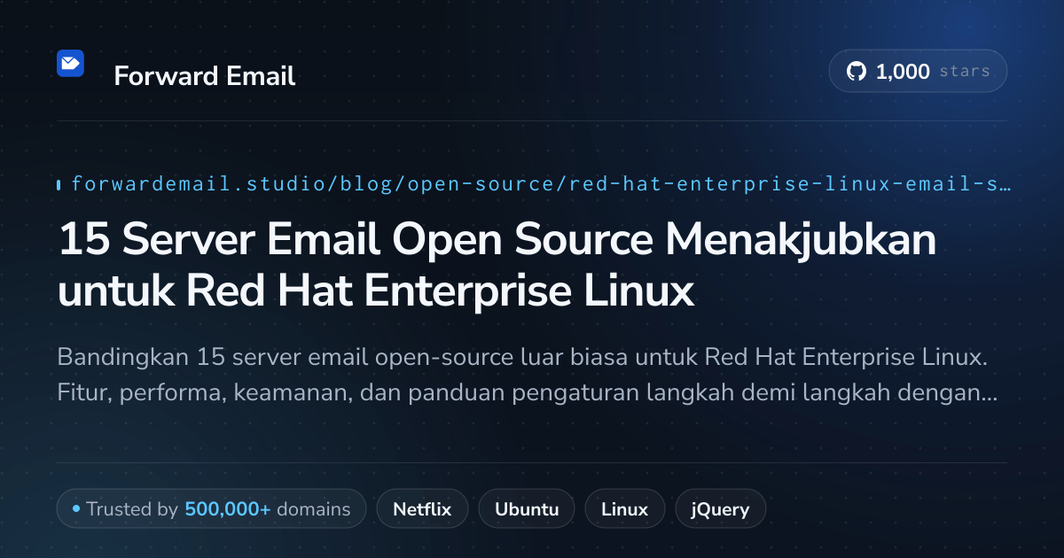 15 Server Email Open Source Menakjubkan untuk Red Hat Enterprise Linux 2026