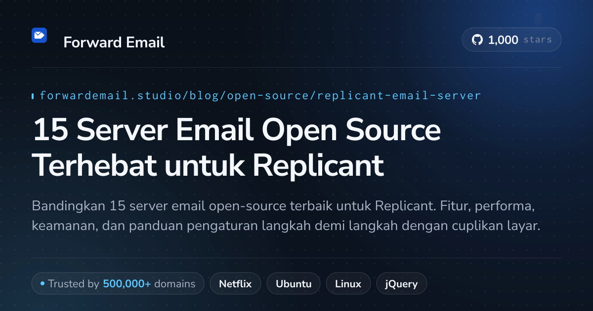 15 Server Email Open Source Terhebat untuk Replicant 2026