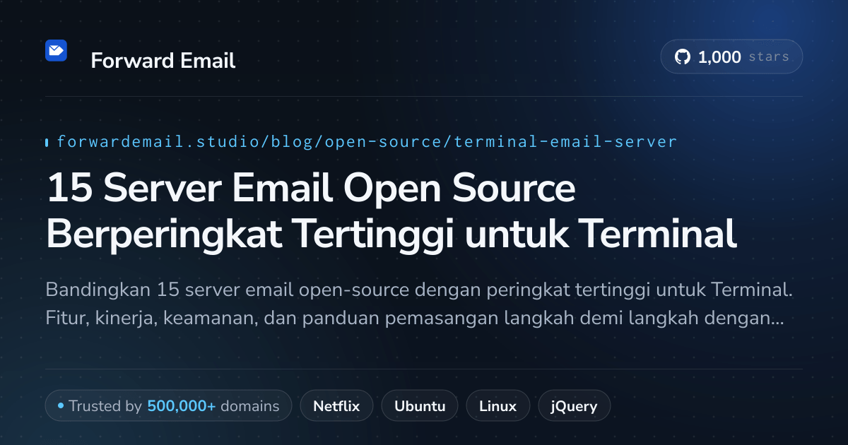 15 Server Email Open Source Berperingkat Tertinggi untuk Terminal 2026