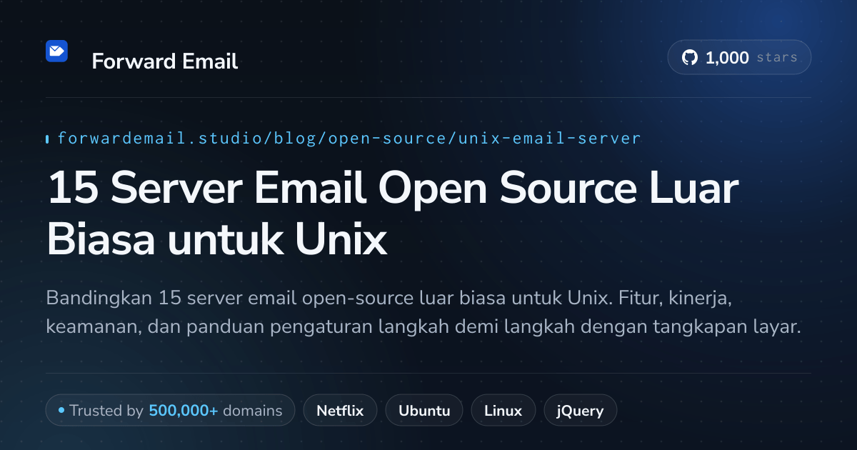 15 Server Email Open Source Luar Biasa untuk Unix 2026