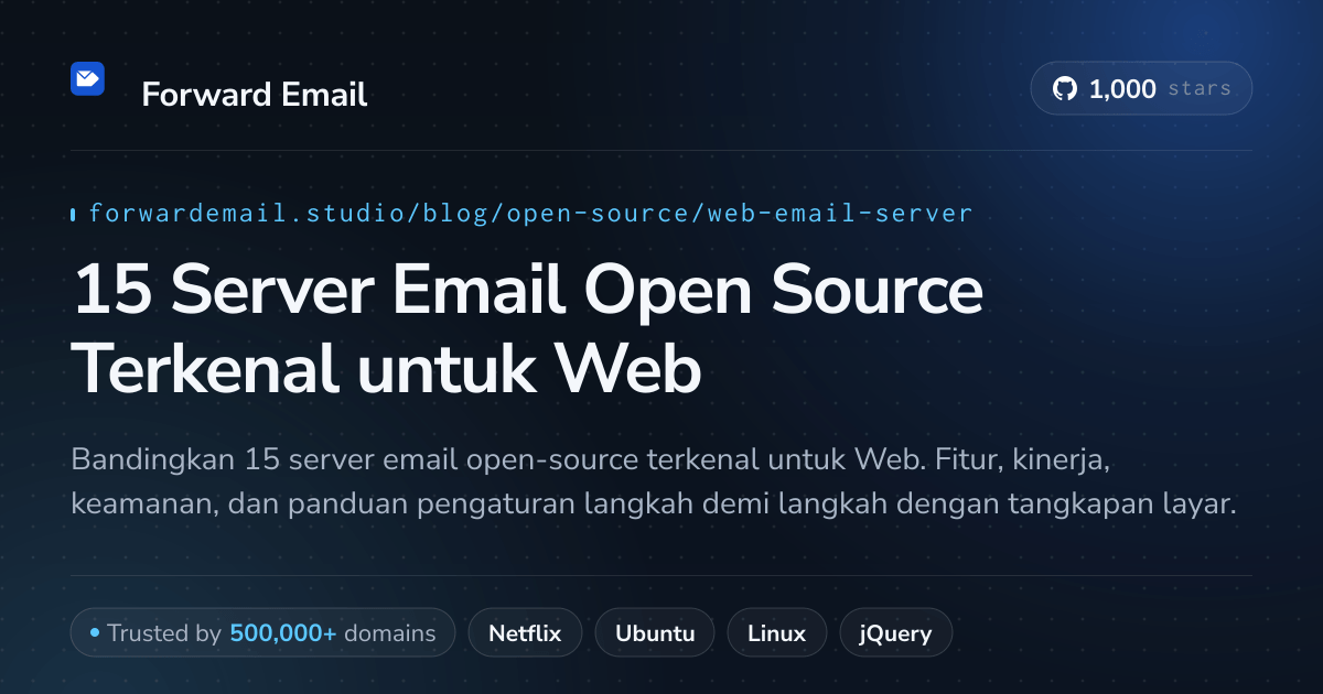 15 Server Email Open Source Terkenal untuk Web 2026