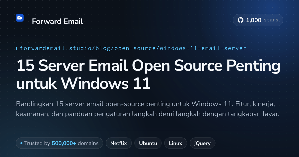 15 Server Email Open Source Penting untuk Windows 11 2026