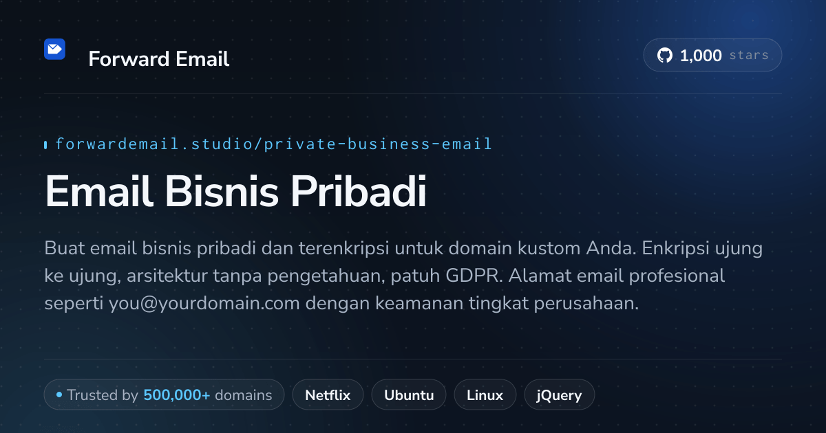 Email Bisnis Pribadi - Terenkripsi & Aman