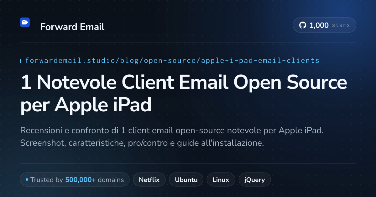 1 Notevole Client Email Open Source per Apple iPad 2026