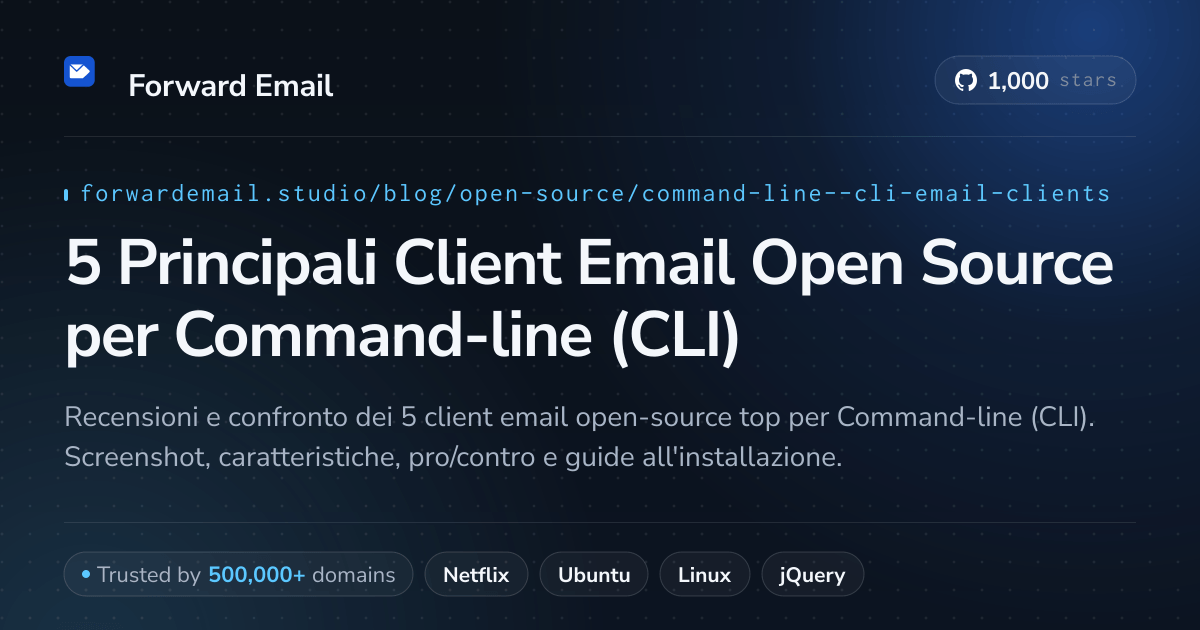 5 Principali Client Email Open Source per Command-line (CLI) 2026