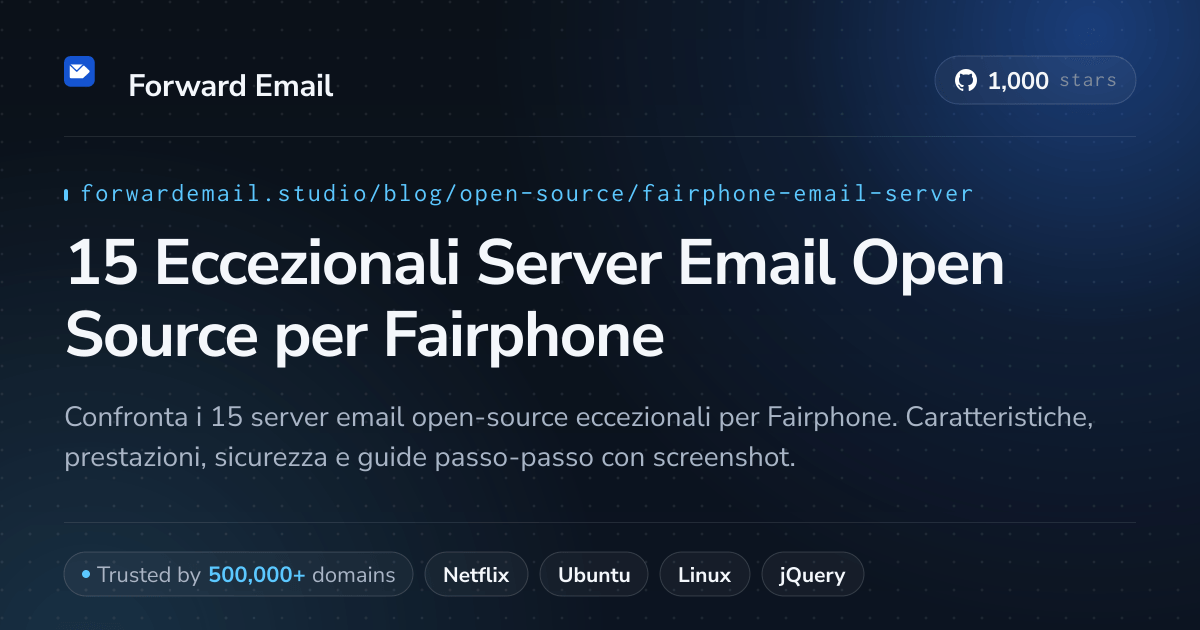 15 Eccezionali Server Email Open Source per Fairphone 2026
