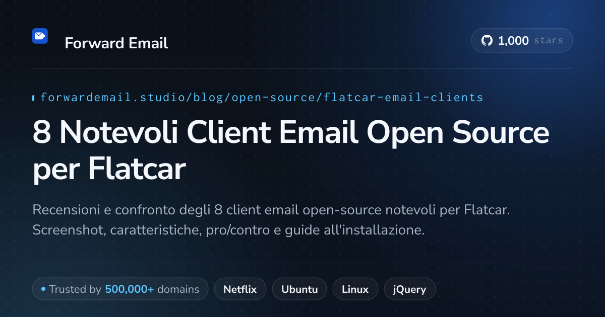 8 Notevoli Client Email Open Source per Flatcar 2026