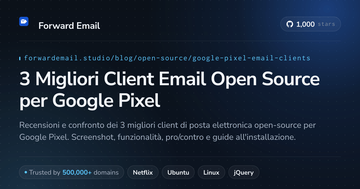 3 Migliori Client Email Open Source per Google Pixel 2026
