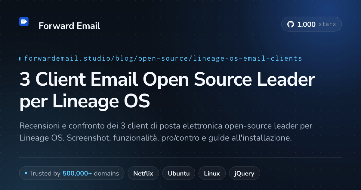 3 Client Email Open Source Leader per Lineage OS 2026