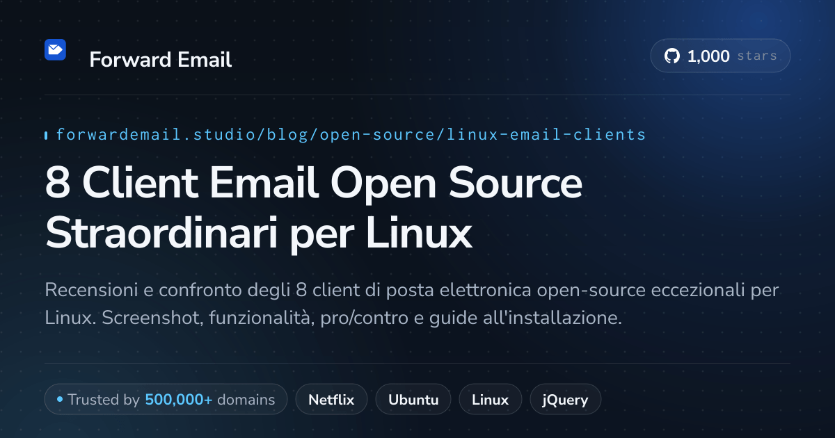 8 Client Email Open Source Straordinari per Linux 2026