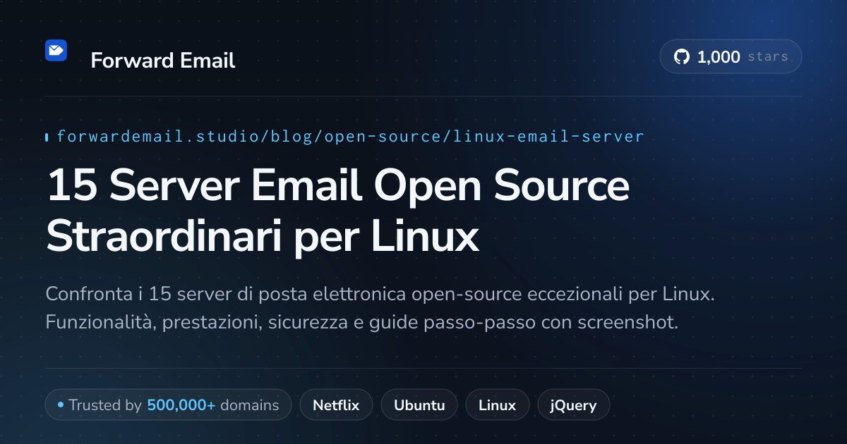 15 Server Email Open Source Straordinari per Linux 2026