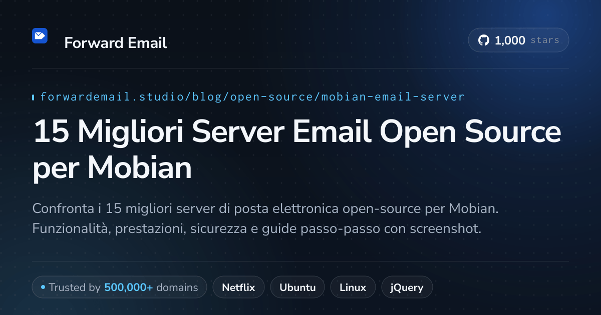 15 Migliori Server Email Open Source per Mobian 2026