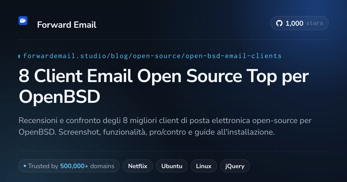 8 Client Email Open Source Top per OpenBSD 2026
