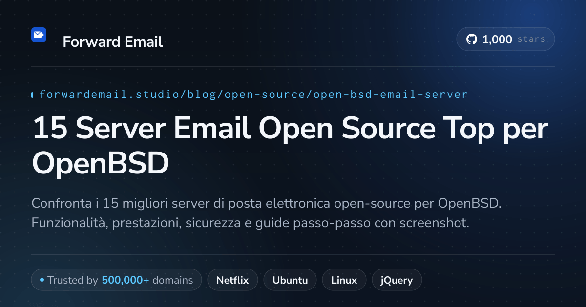 15 Server Email Open Source Top per OpenBSD 2026