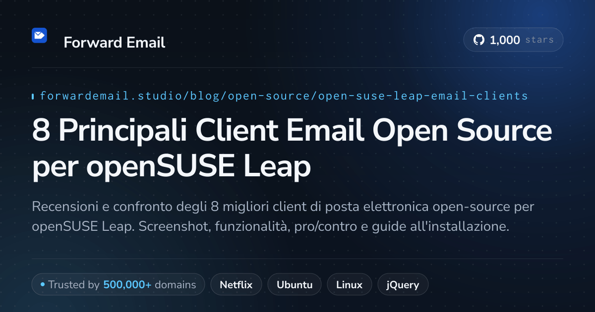 8 Principali Client Email Open Source per openSUSE Leap 2026