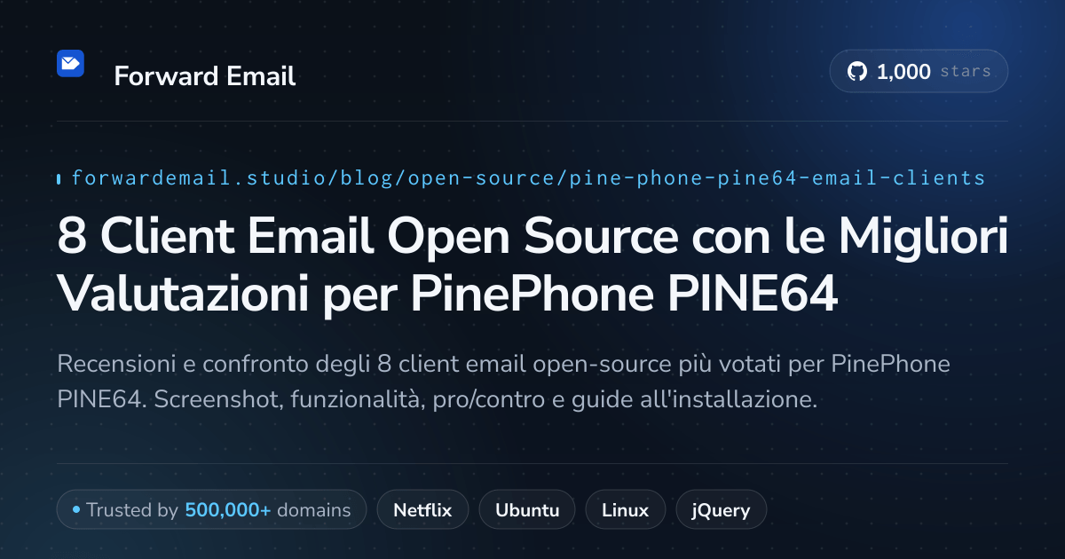 8 Client Email Open Source con le Migliori Valutazioni per PinePhone PINE64 2026