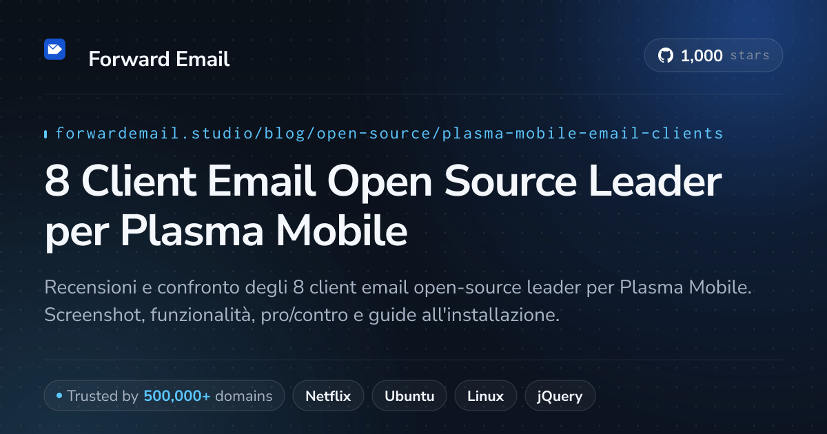 8 Client Email Open Source Leader per Plasma Mobile 2026