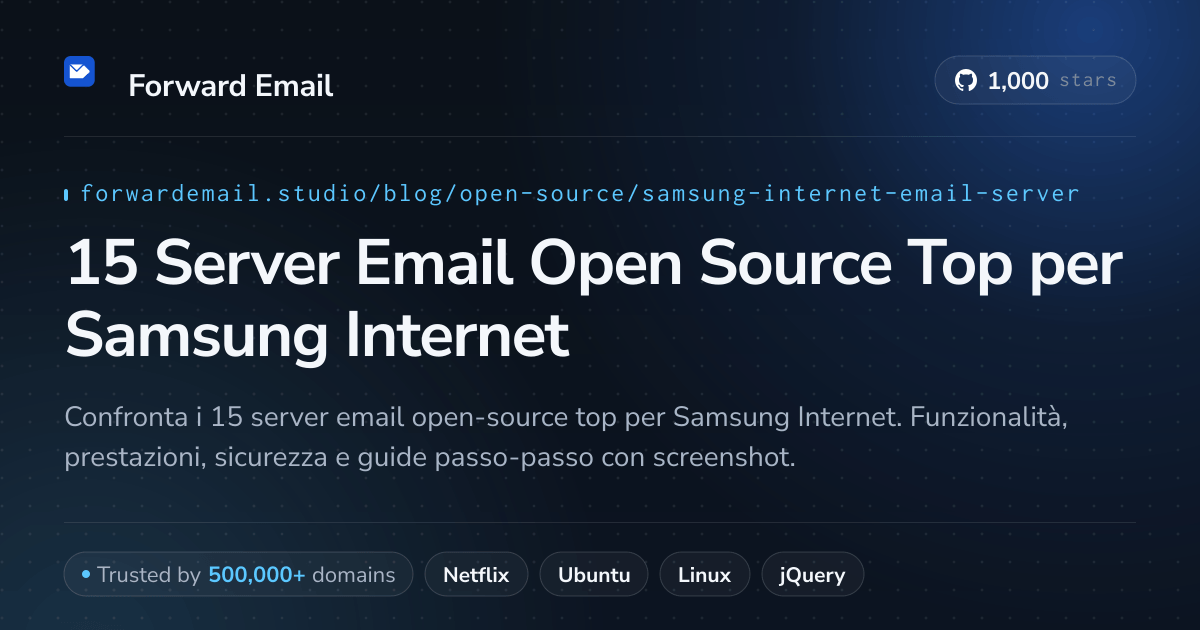 15 Server Email Open Source Top per Samsung Internet 2026