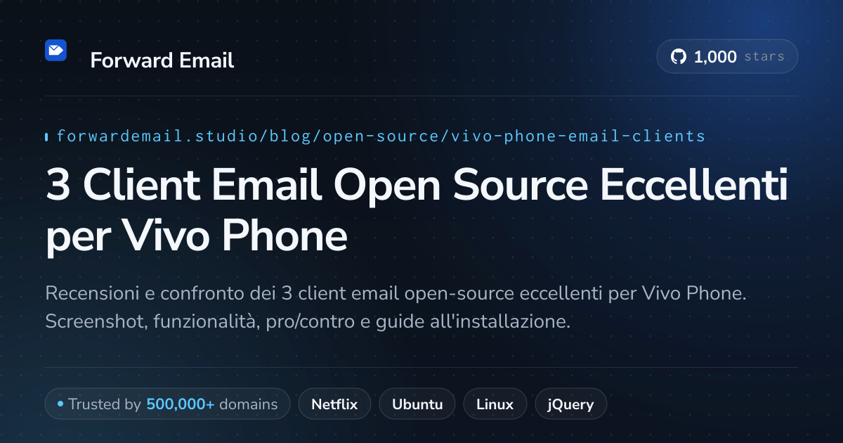 3 Client Email Open Source Eccellenti per Vivo Phone 2026