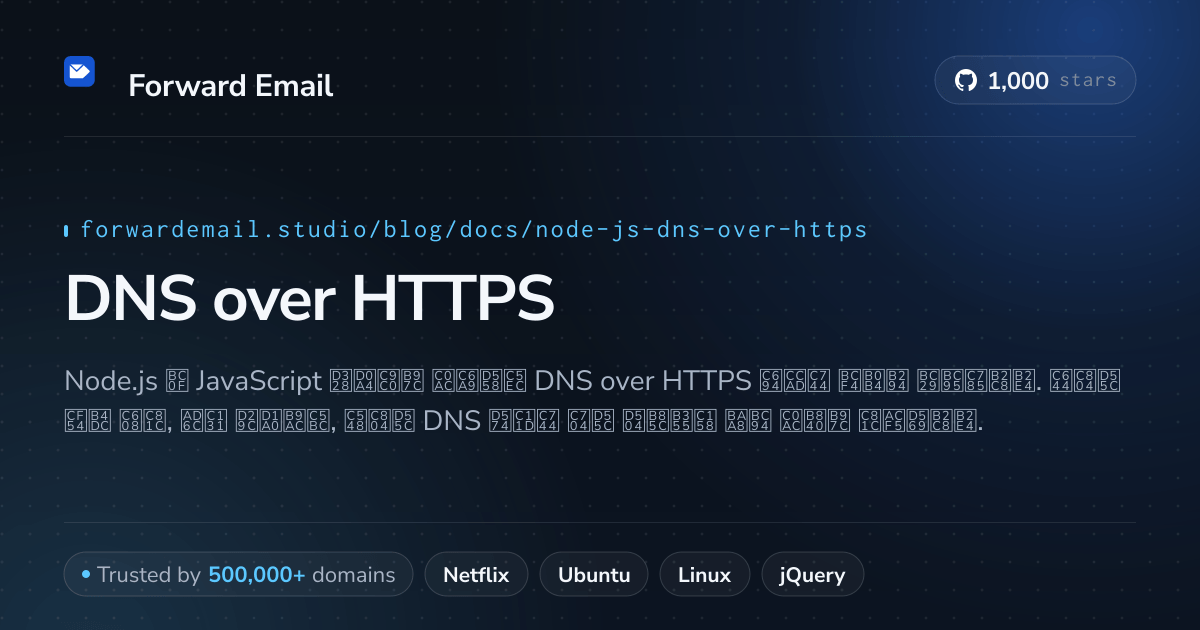 HTTPS를 통한 Node.js DNS