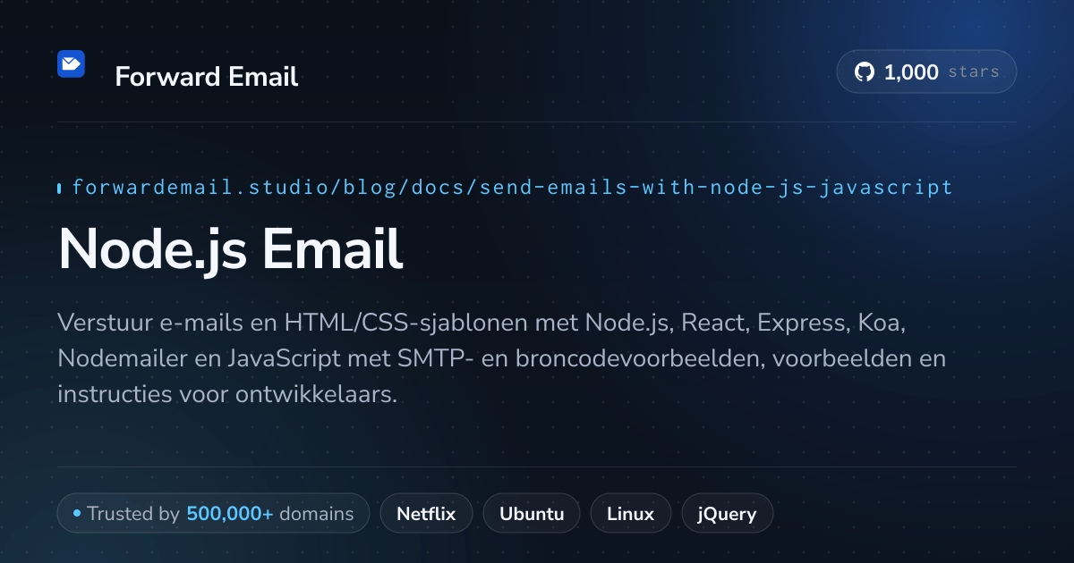 Node.js e-mailsjablonen