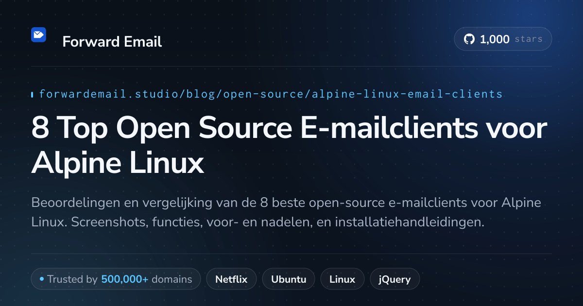 8 Top Open Source E-mailclients voor Alpine Linux 2026