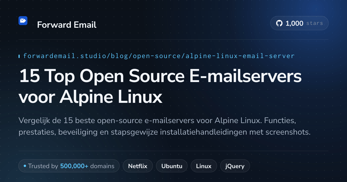 15 Top Open Source E-mailservers voor Alpine Linux 2026