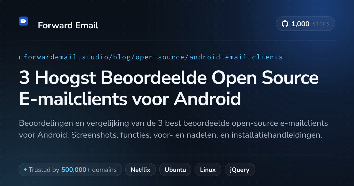 3 Hoogst Beoordeelde Open Source E-mailclients voor Android 2026