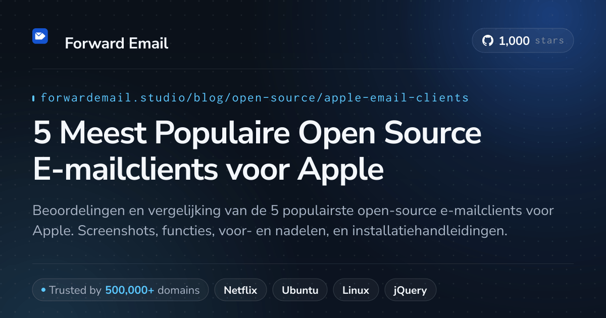 5 Meest Populaire Open Source E-mailclients voor Apple 2026