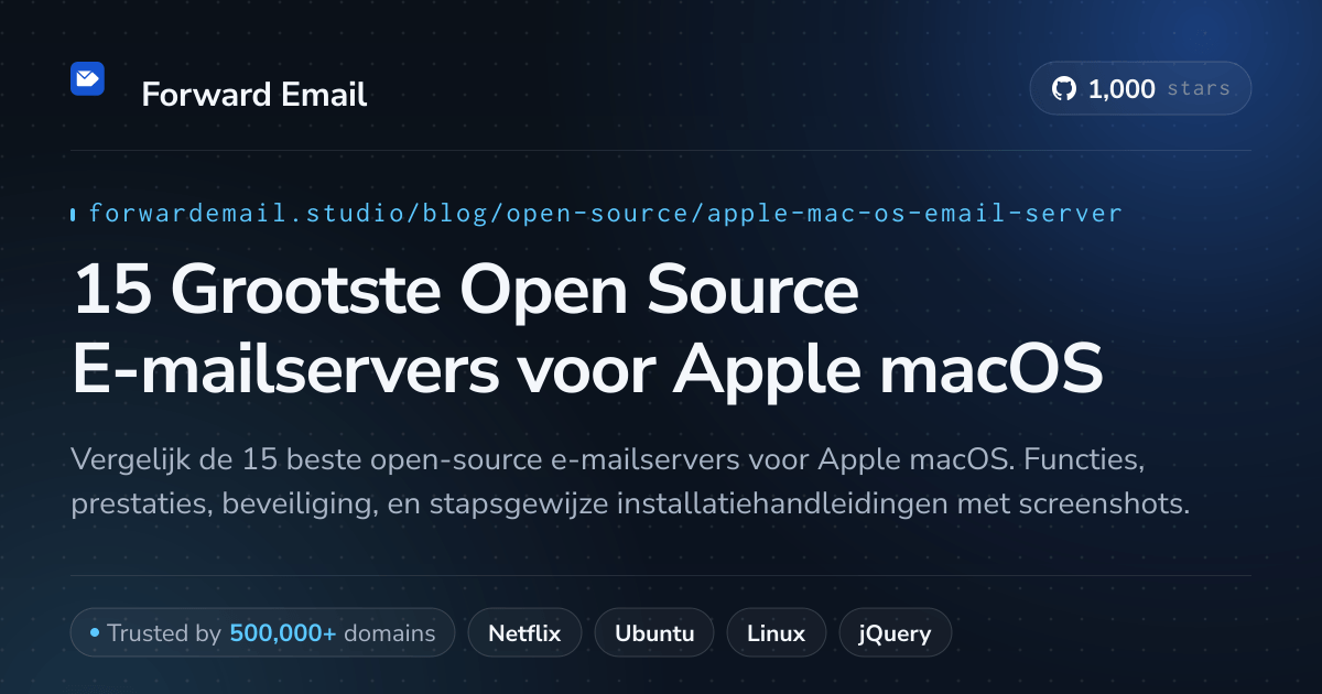 15 Grootste Open Source E-mailservers voor Apple macOS 2026