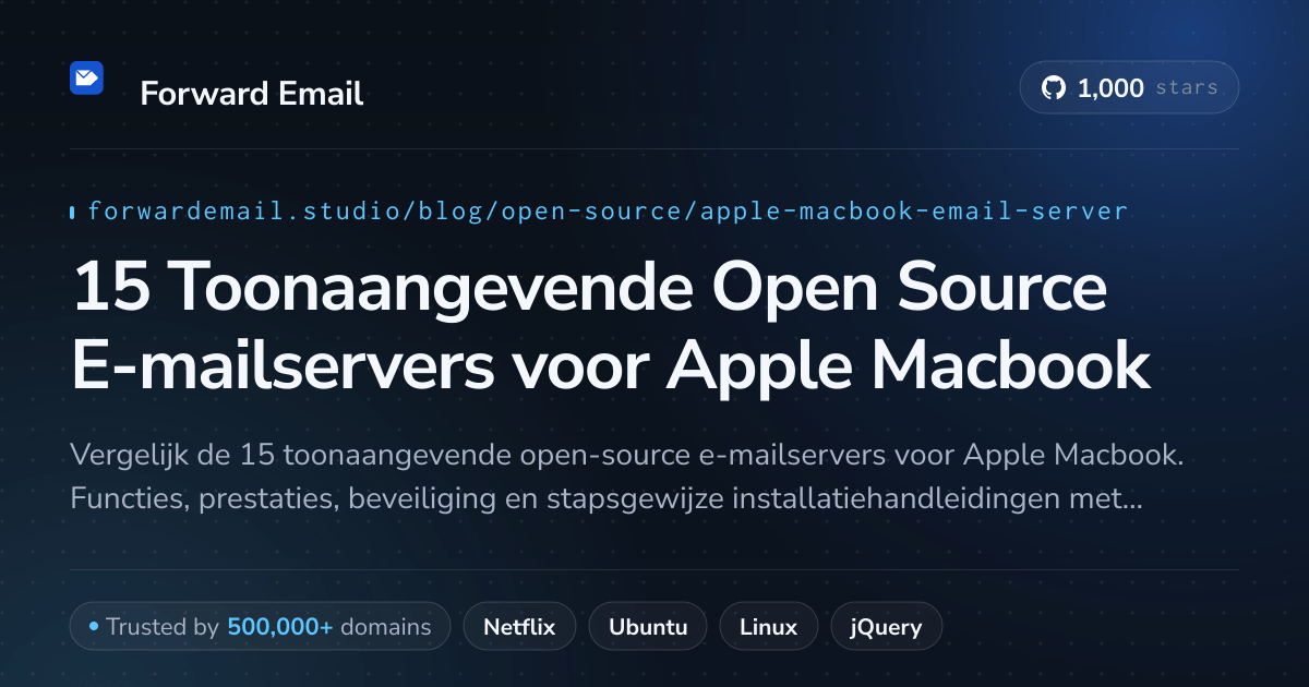 15 Toonaangevende Open Source E-mailservers voor Apple Macbook 2026