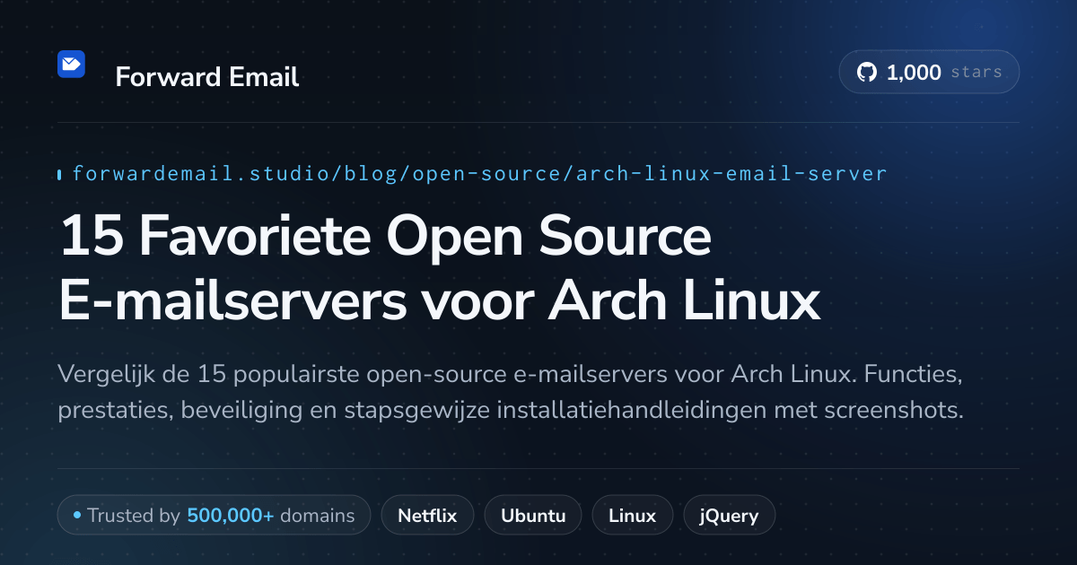 15 Favoriete Open Source E-mailservers voor Arch Linux 2026