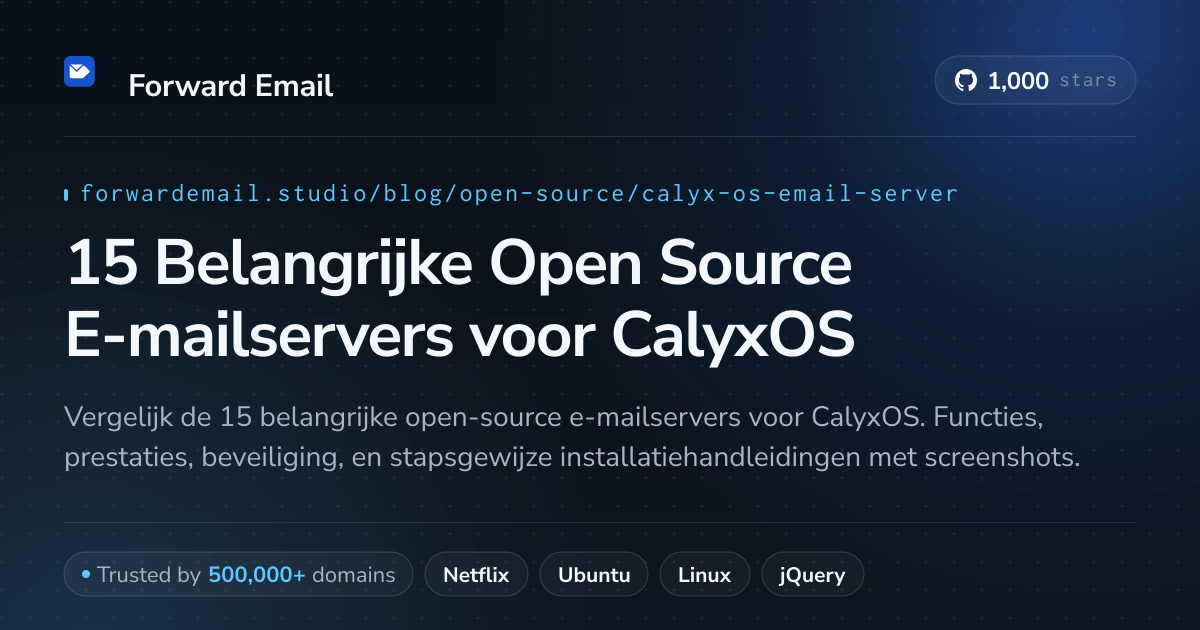 15 Belangrijke Open Source E-mailservers voor CalyxOS 2026