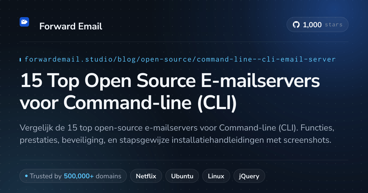 15 Top Open Source E-mailservers voor Command-line (CLI) 2026