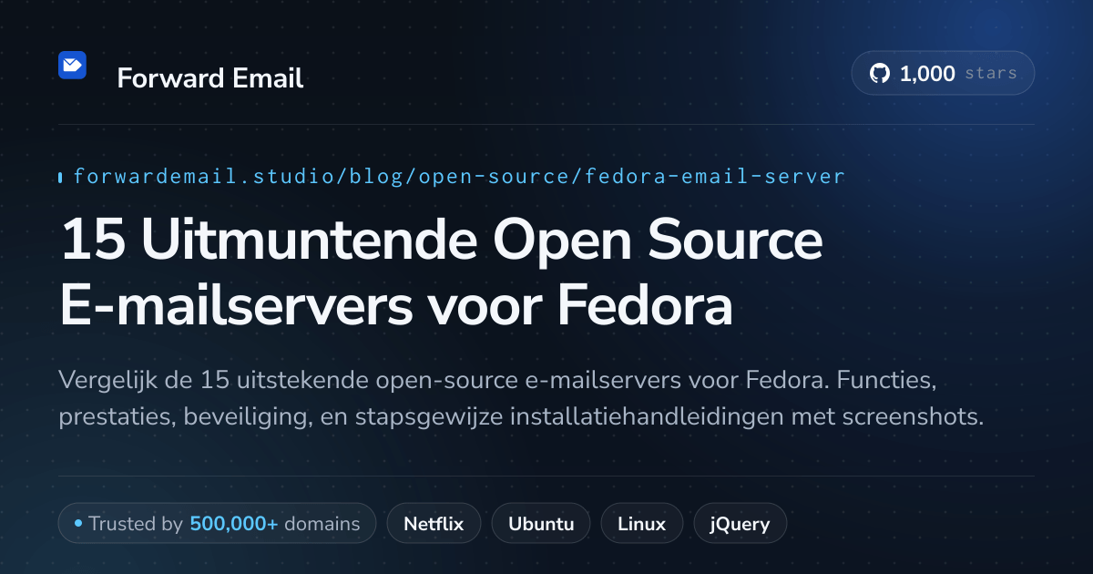 15 Uitmuntende Open Source E-mailservers voor Fedora 2026