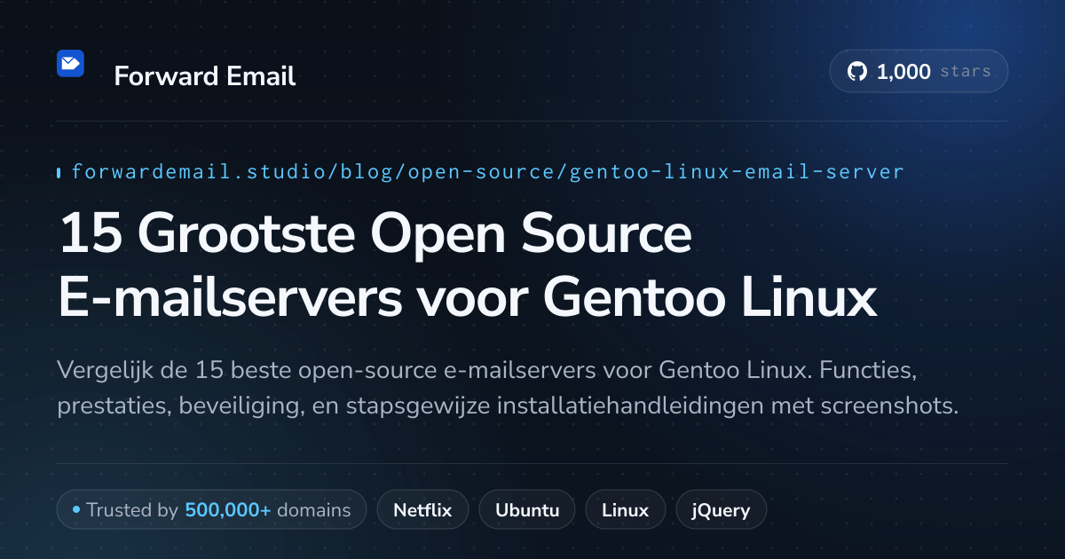 15 Grootste Open Source E-mailservers voor Gentoo Linux 2026