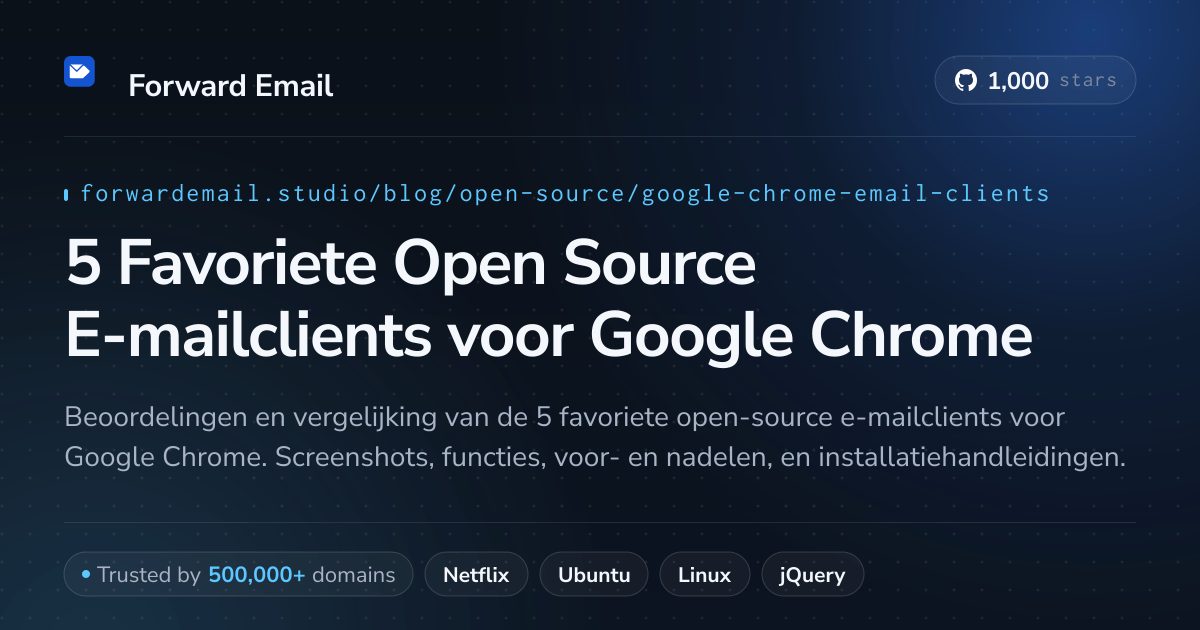 5 Favoriete Open Source E-mailclients voor Google Chrome 2026