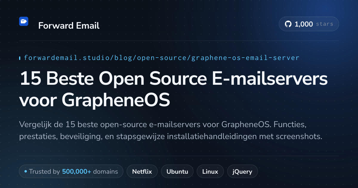 15 Beste Open Source E-mailservers voor GrapheneOS 2026