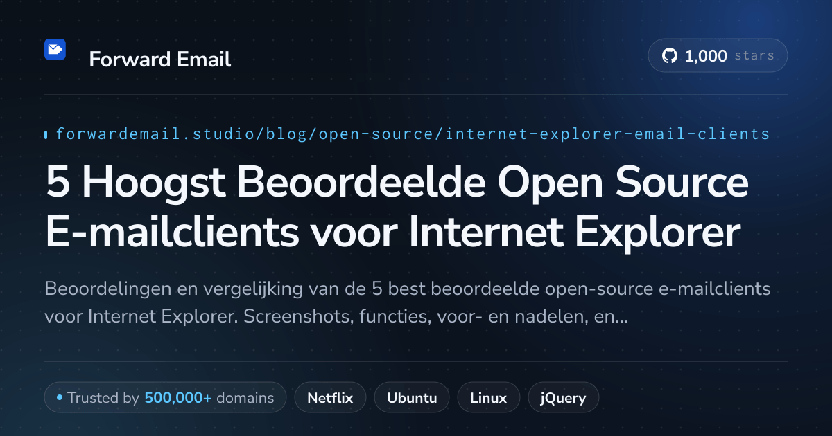 5 Hoogst Beoordeelde Open Source E-mailclients voor Internet Explorer 2026