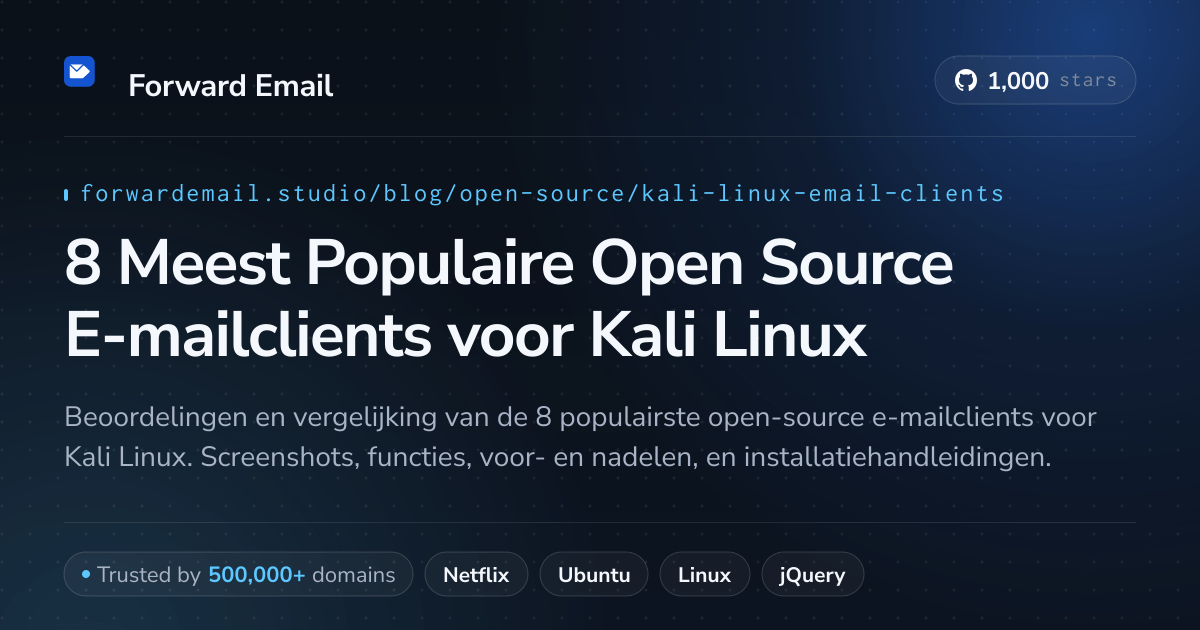8 Meest Populaire Open Source E-mailclients voor Kali Linux 2026